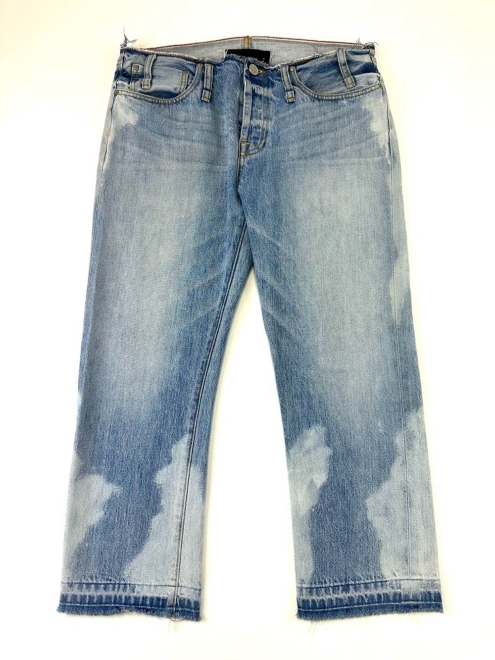 Calvin Rucker Baby Love Jeans Crop Release Hem 28 Distressed Casual Edge